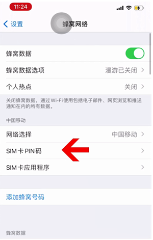 平乡苹果14维修网分享如何给iPhone14的SIM卡设置密码 